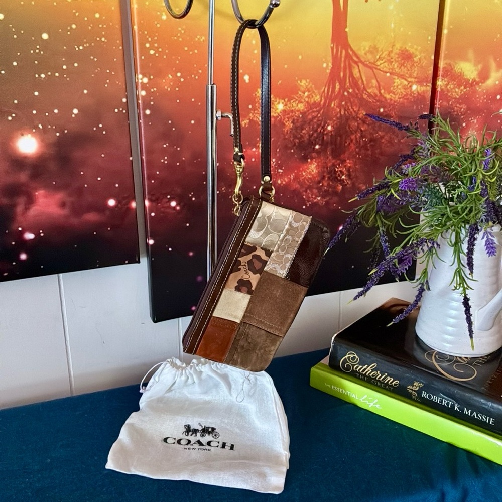 Coach Suede Patchwork Wristlet W/Dustbag - image 2